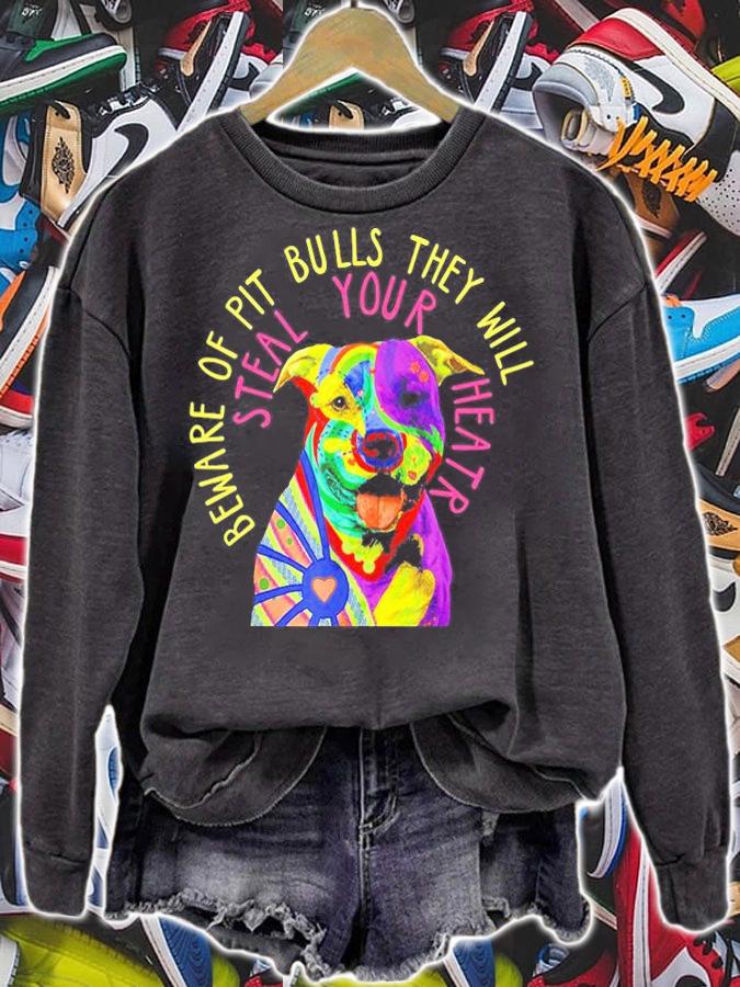 Beware Of Pit Bulls They Will Steal Your Heart Shirt t-shirt