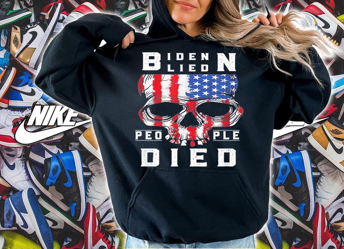 Biden Lied People Died USA Flag T-Shirt t-shirt