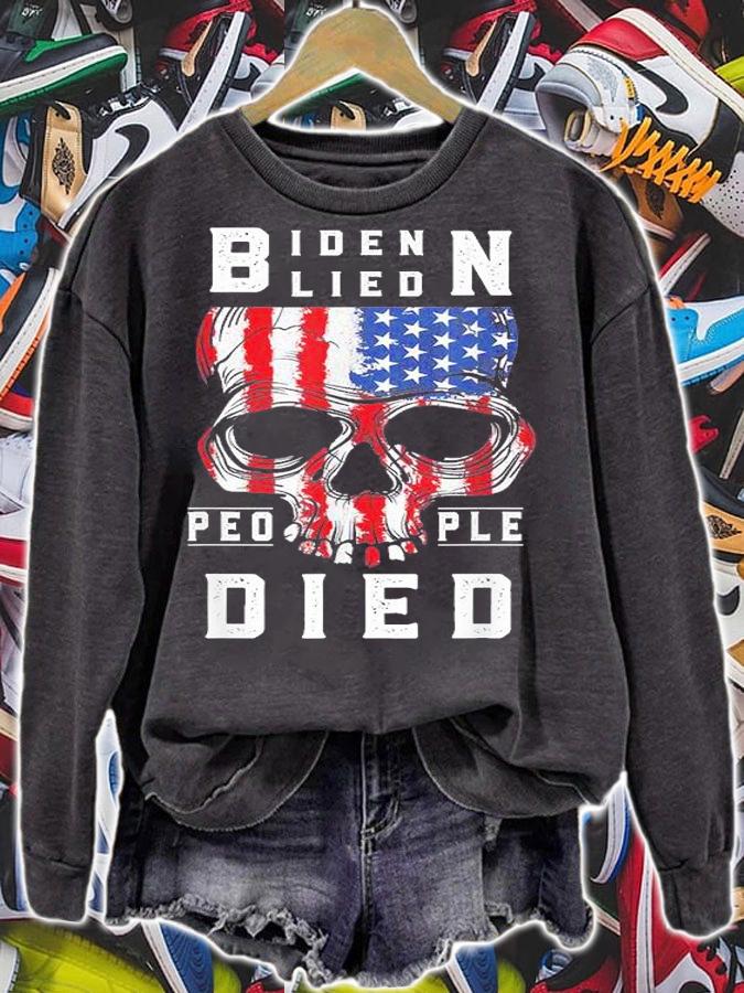 Biden Lied People Died USA Flag T-Shirt t-shirt