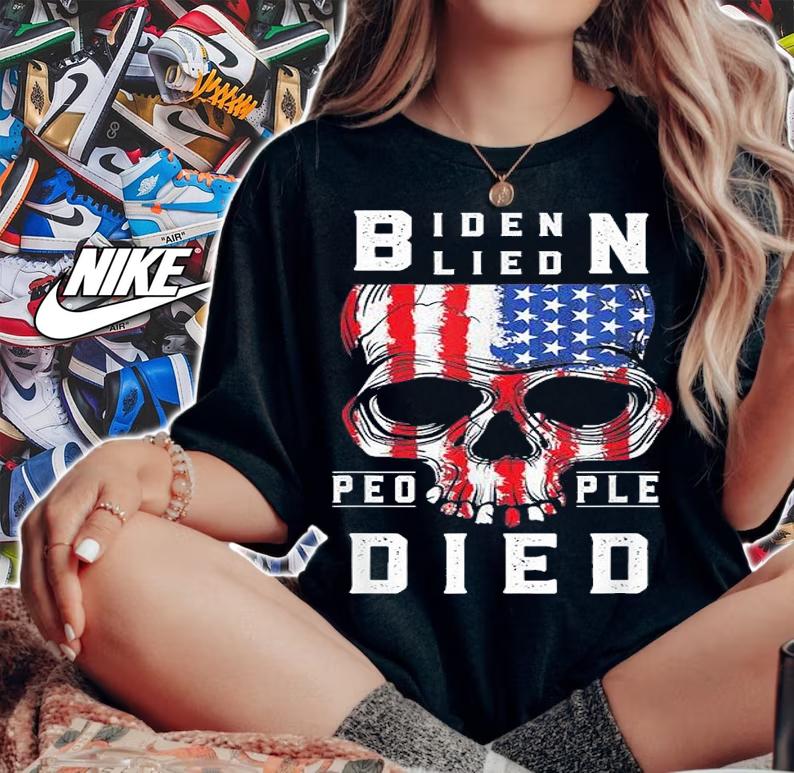 Biden Lied People Died USA Flag T-Shirt t-shirt