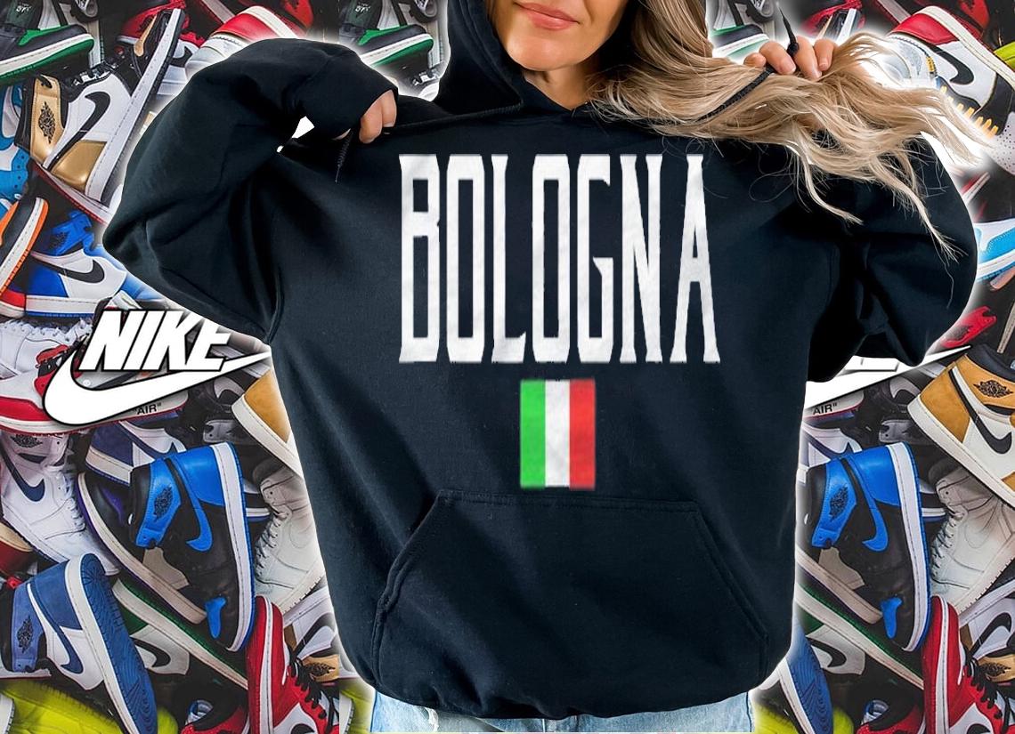 Bologna Italy Flag Vintage White Text Shirt t-shirt hoodie
