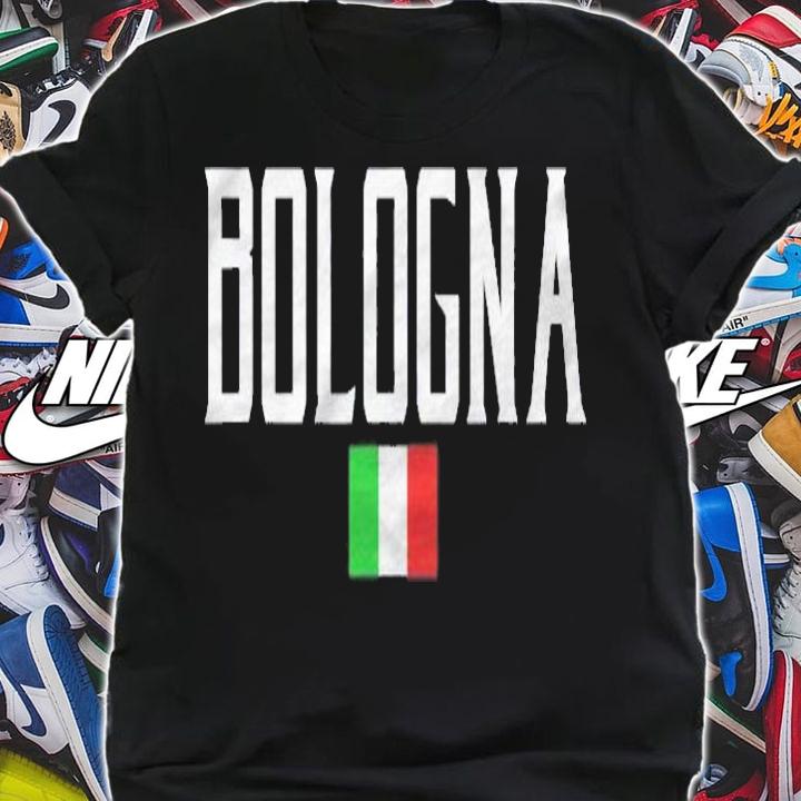 Bologna Italy Flag Vintage White Text Shirt t-shirt shirt