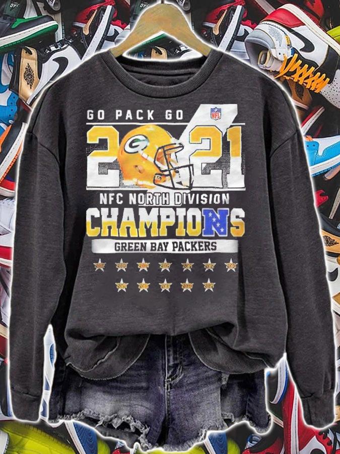 Go Pack Go 2021 Nfc North Division Champions Green Bay Packers 2002-2021 T-shirt t-shirt