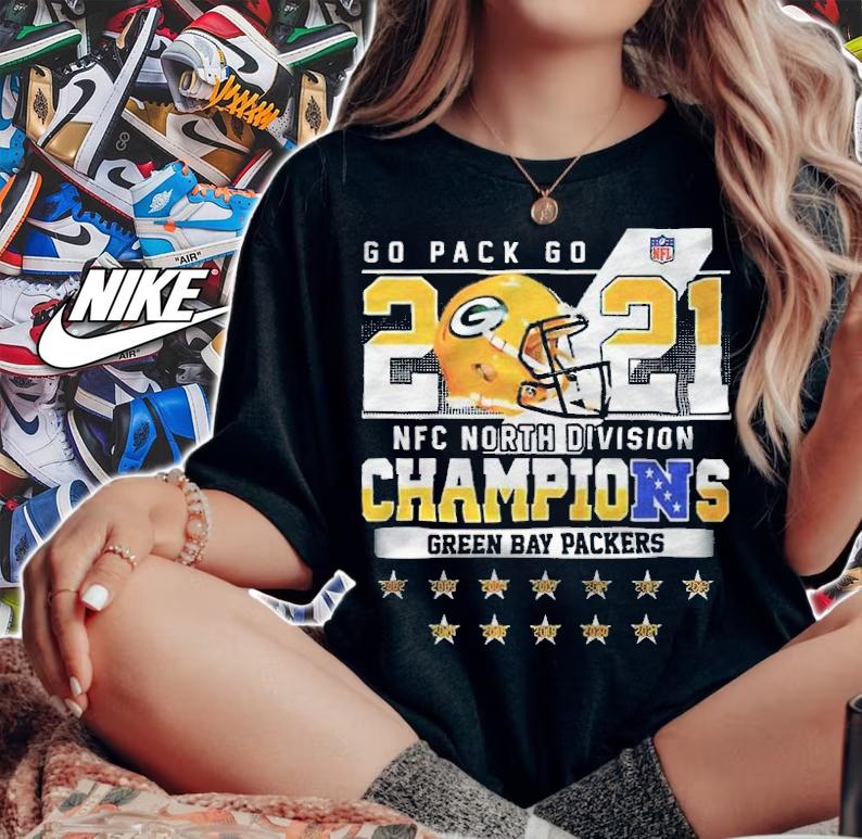 Go Pack Go 2021 Nfc North Division Champions Green Bay Packers 2002-2021 T-shirt t-shirt