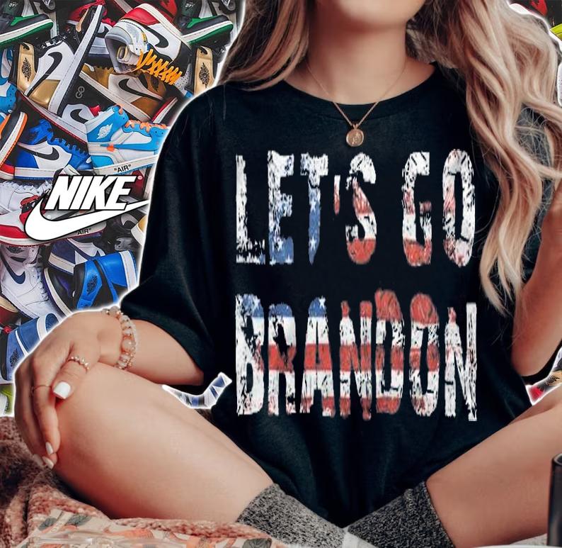 Let's Go Brandon Vintage USA Flag T-Shirt t-shirt woman shirt