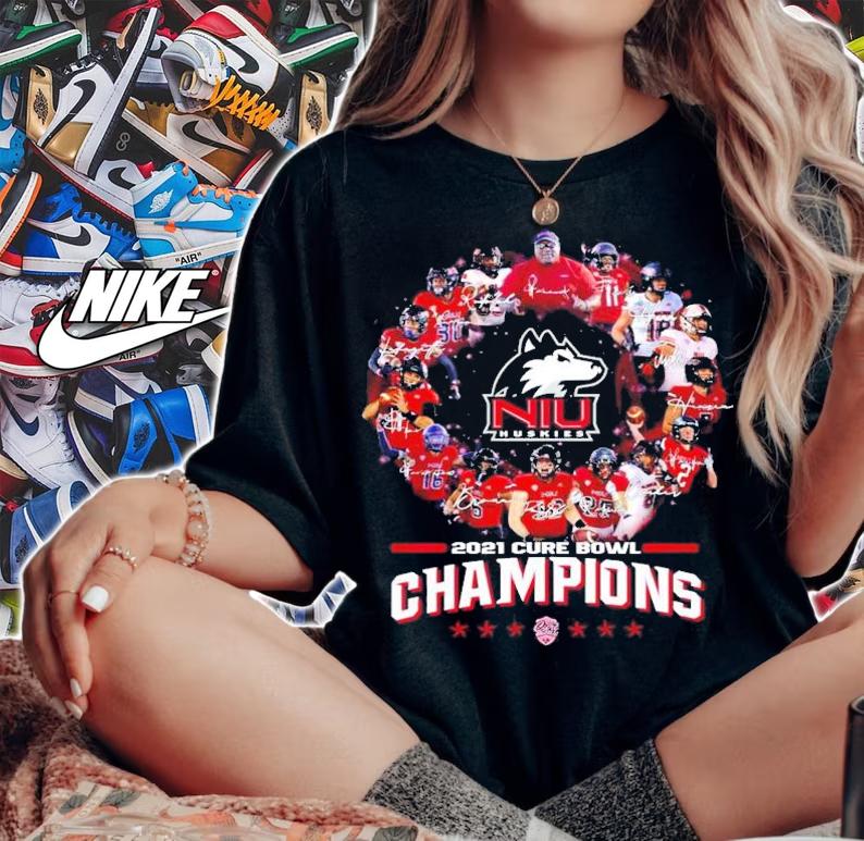 Northern Illinois Huskies 2021 Bowl Champions Signatures Shirt t-shirt