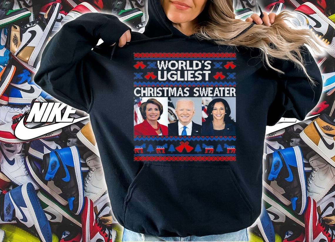 Santa Joe Biden Nancy Kamala Harris World Ugliest Christmas T-Shirt t-shirt