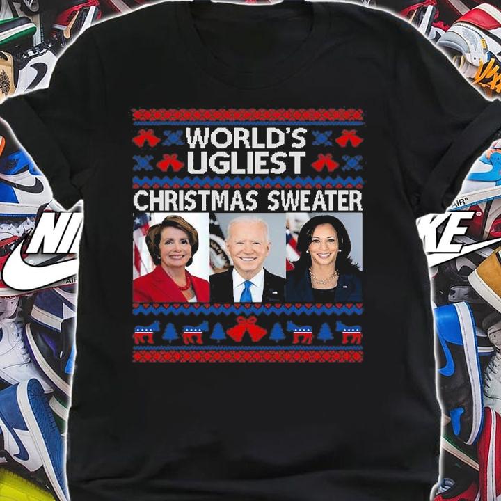 Santa Joe Biden Nancy Kamala Harris World Ugliest Christmas T-Shirt t-shirt