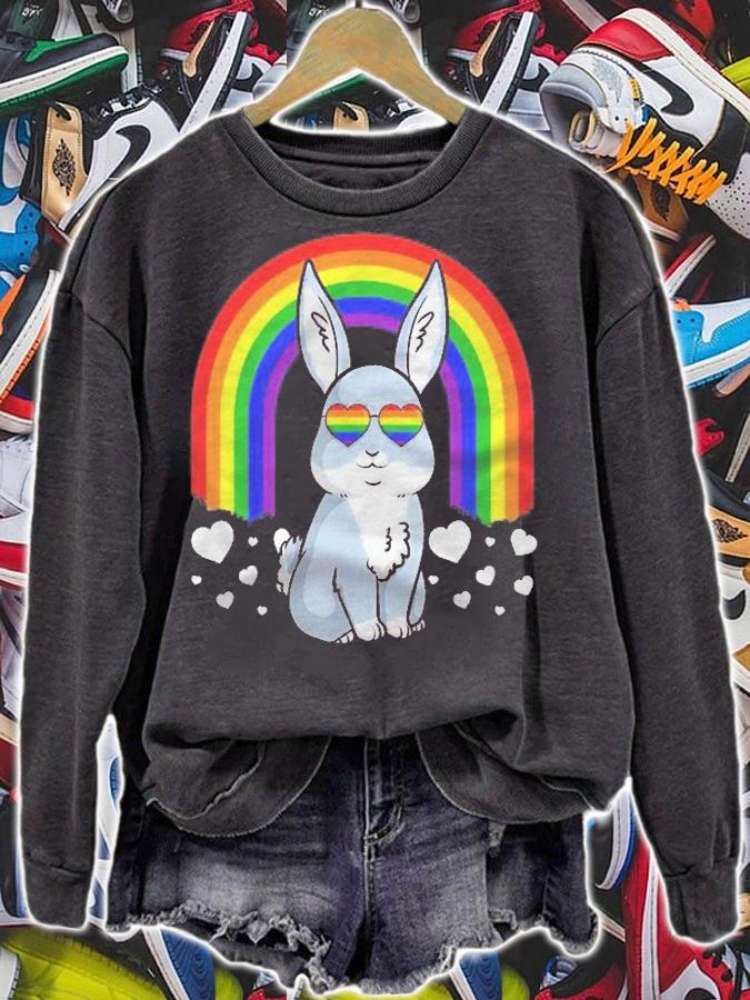 Lgbt Rabbit Bunny Gay Pride Rainbow Cute Gift Lgbt Shirt t-shirt sweatshirt
