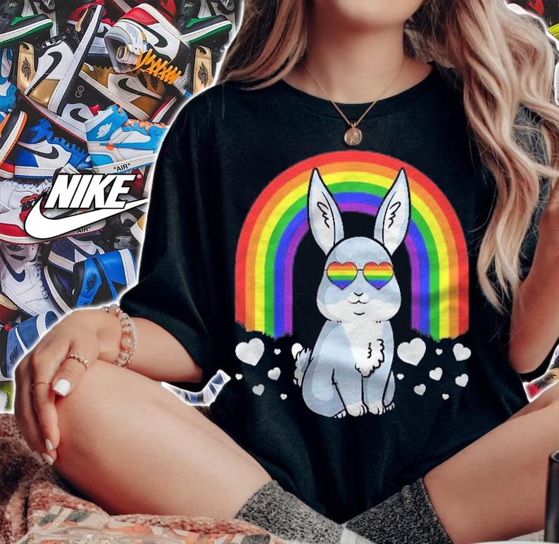 Lgbt Rabbit Bunny Gay Pride Rainbow Cute Gift Lgbt Shirt t-shirt woman shirt