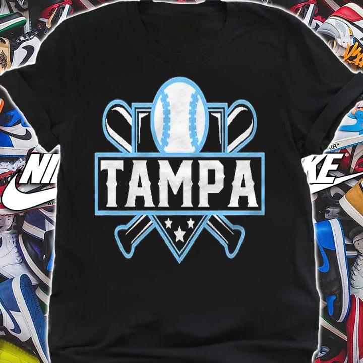 Tampa Baseball Home Plate Crossed Bats Pullover Shirt t-shirt