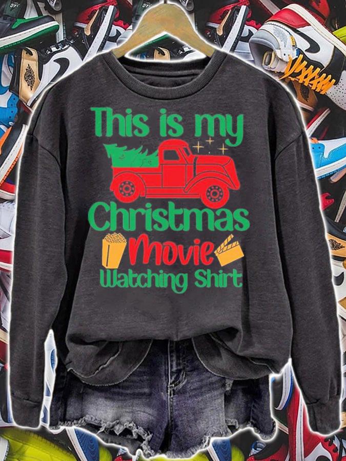 This is my Christmas Movies Watching Shirt Truck Christmas Tree T-Shirt t-shirt