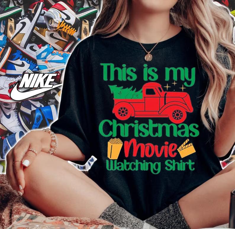 This is my Christmas Movies Watching Shirt Truck Christmas Tree T-Shirt t-shirt