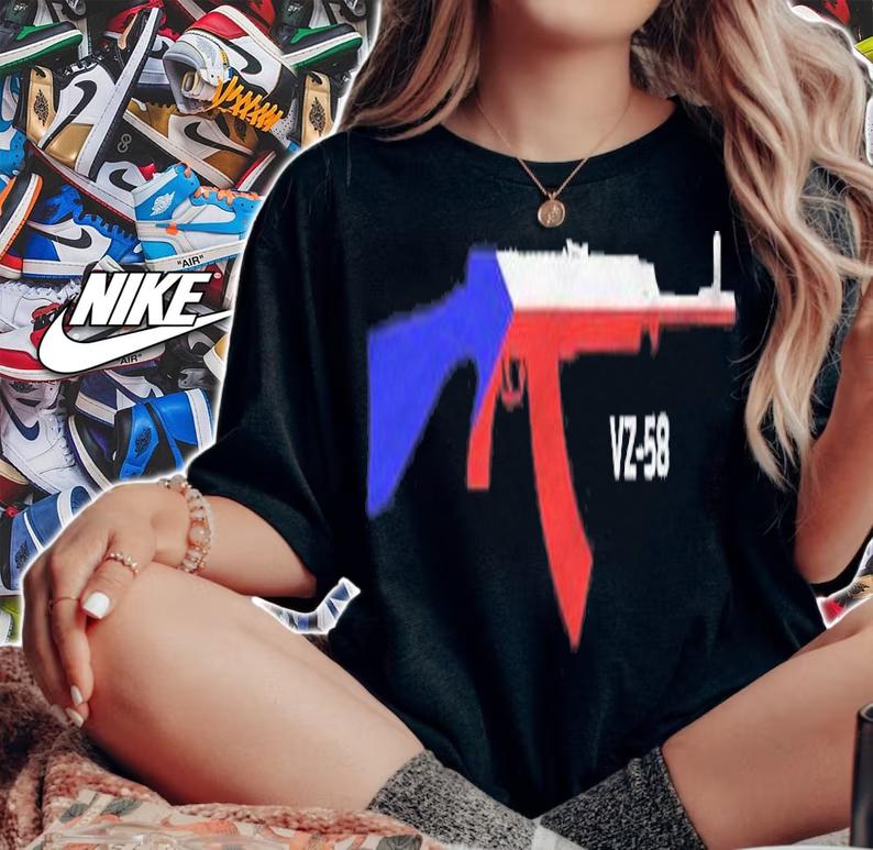 Vz 58 Rifle With Overlayed Czech Republic Flag T-shirt t-shirt