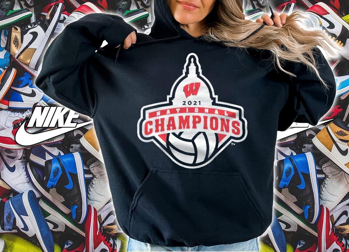 Wisconsin Badgers 2021 National Champions volleyball logo T-shirt t-shirt hoodie