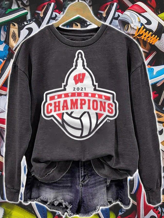 Wisconsin Badgers 2021 National Champions volleyball logo T-shirt t-shirt sweatshirt