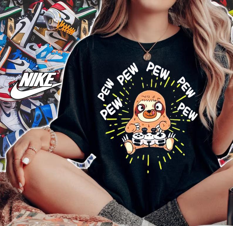 Pew Gamer Sloth Lovers Gift T-Shirt t-shirt