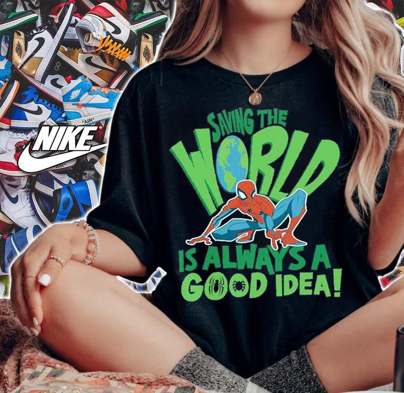 Spider-Man Saving The World 2 T-Shirt t-shirt woman shirt