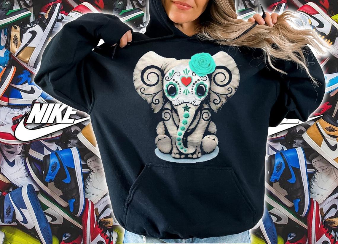 Sugar Skull Elephant Halloween Day Of The Dead Shirt t-shirt