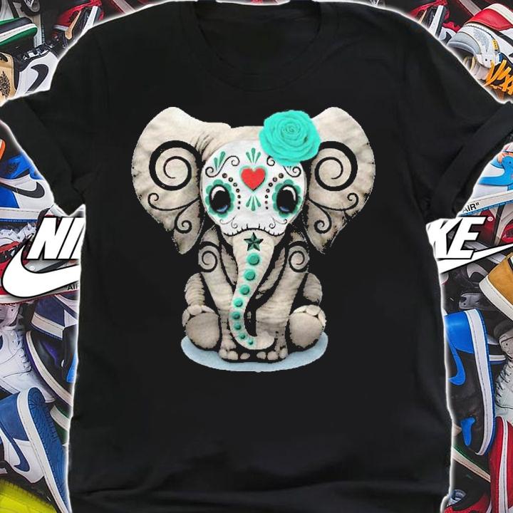 Sugar Skull Elephant Halloween Day Of The Dead Shirt t-shirt