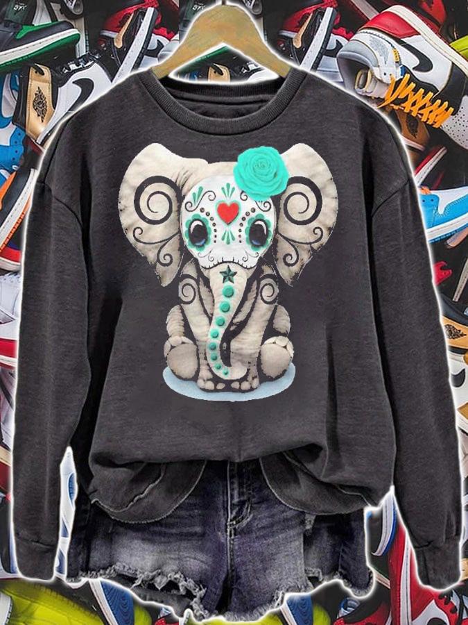 Sugar Skull Elephant Halloween Day Of The Dead Shirt t-shirt