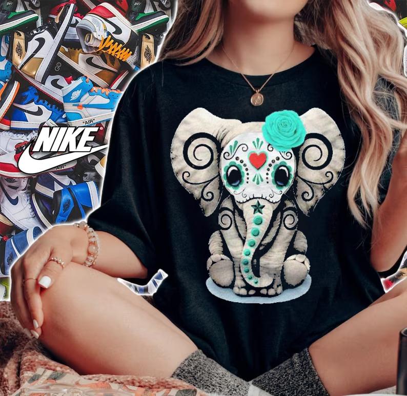 Sugar Skull Elephant Halloween Day Of The Dead Shirt t-shirt