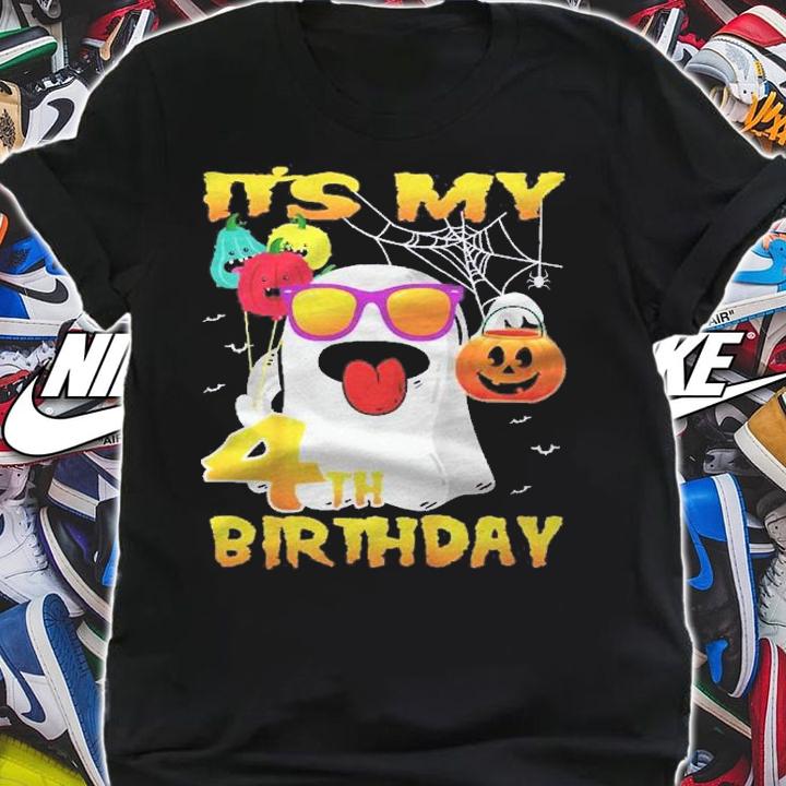 Kids Its My 4Th Birthday October Ghost Pumpkin Funny Halloween Shirt t-shirt shirt