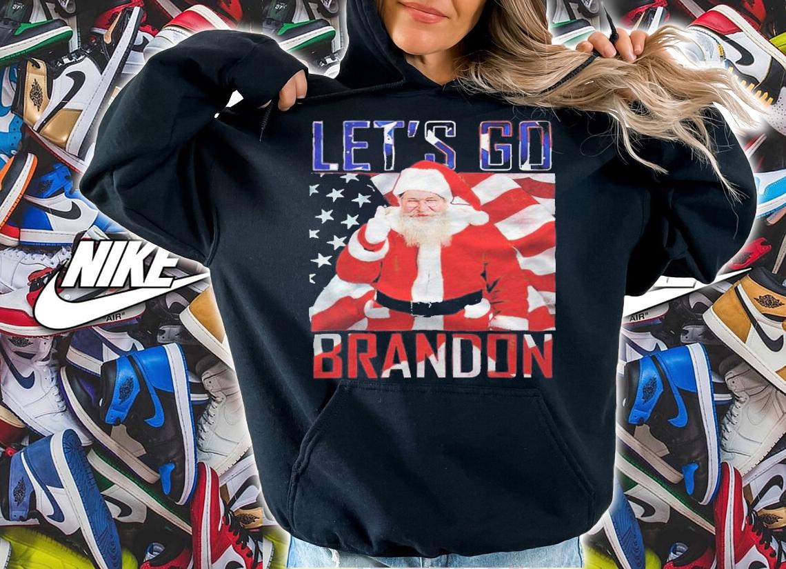 Santa Claus good let's go Brandon American flag Christmas T-shirt t-shirt hoodie