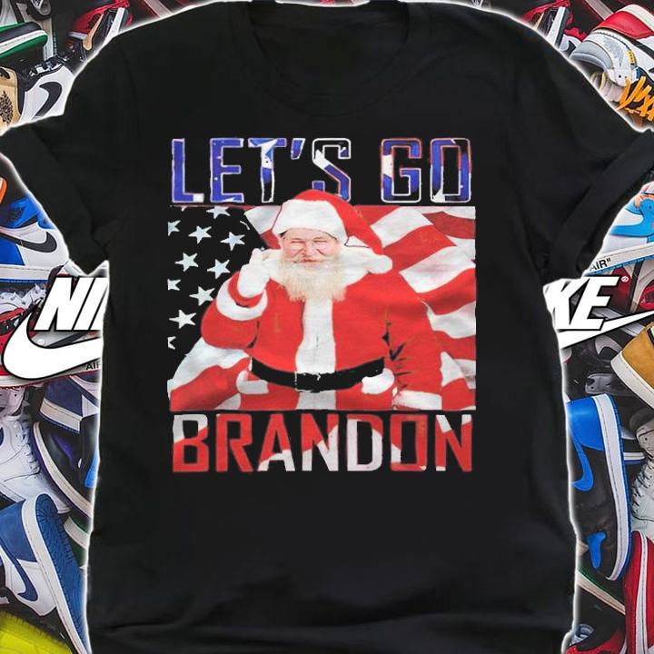 Santa Claus good let's go Brandon American flag Christmas T-shirt t-shirt shirt