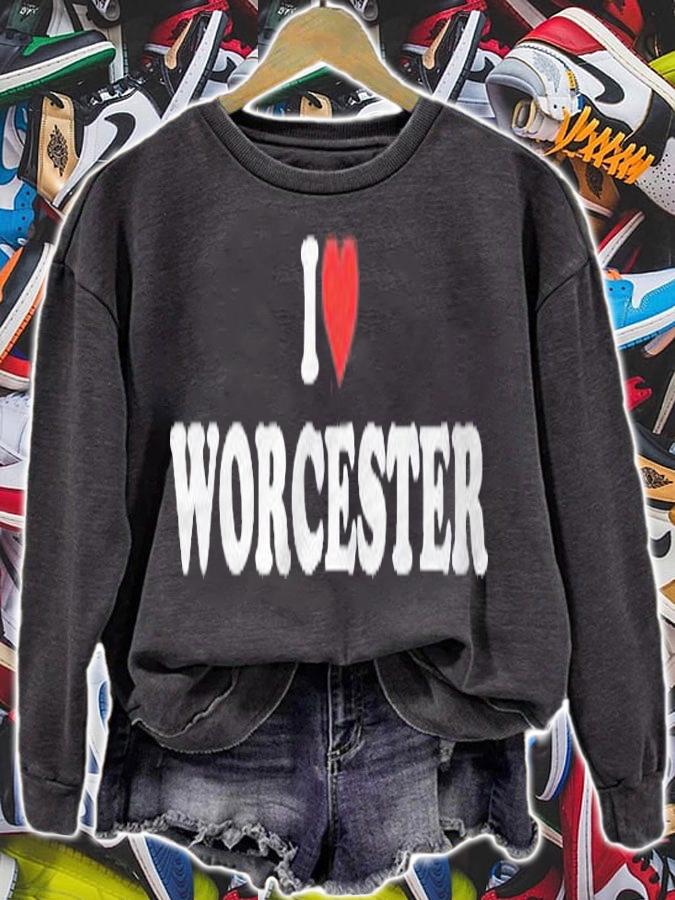I Love Worcester Heart Worcester Massachusetts Shirt t-shirt sweatshirt