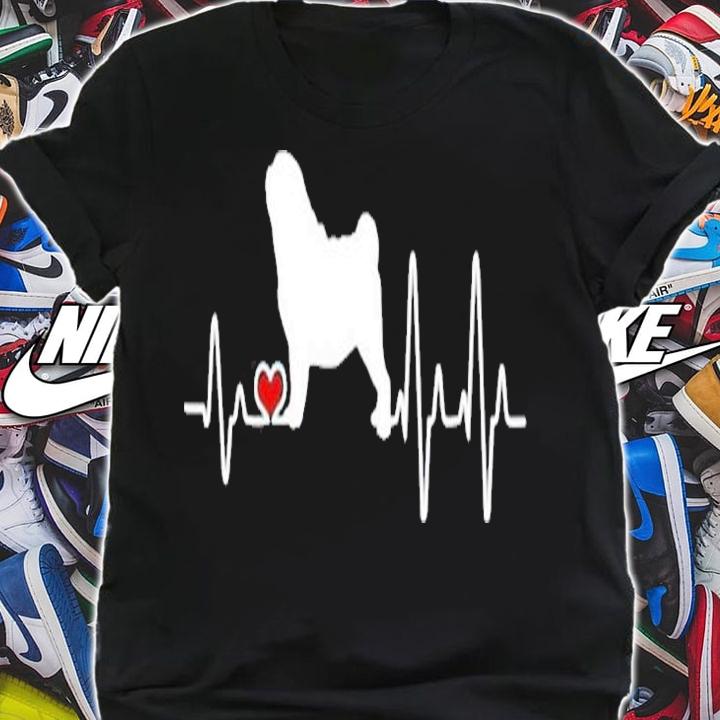 Pug Dog Heartbeat Pulse I Love Pug Dog T-Shirt t-shirt