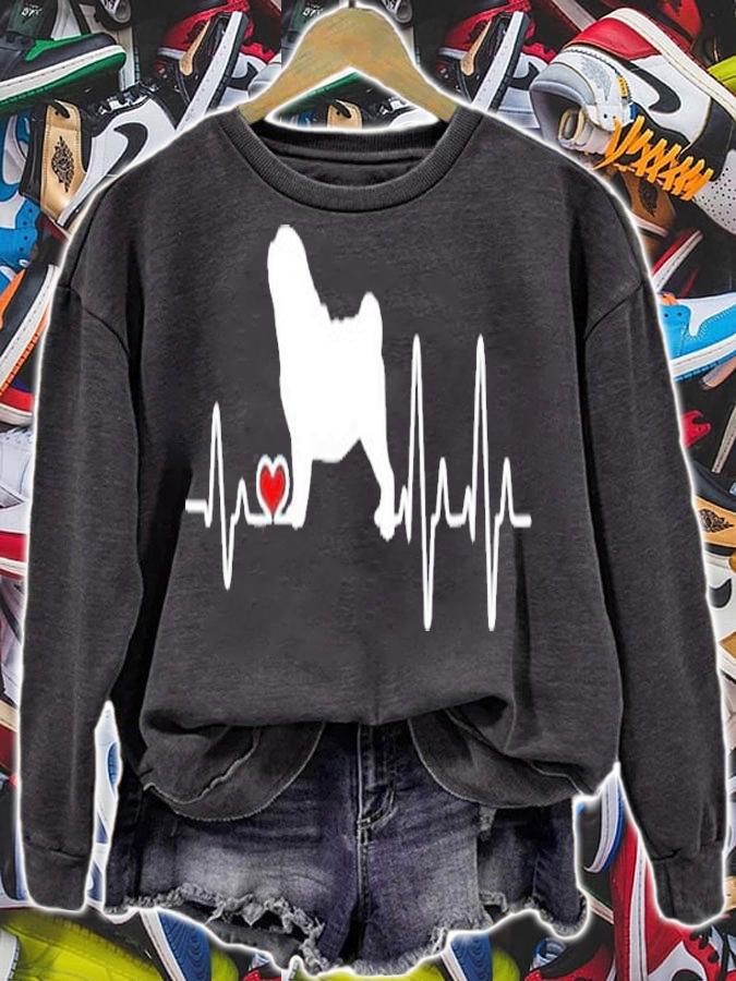 Pug Dog Heartbeat Pulse I Love Pug Dog T-Shirt t-shirt