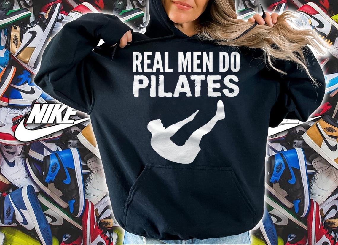 Fitness Workout Gym Real Men Do Pilates Funny Shirt t-shirt
