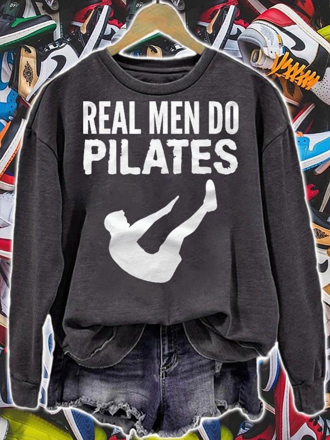 Fitness Workout Gym Real Men Do Pilates Funny Shirt t-shirt