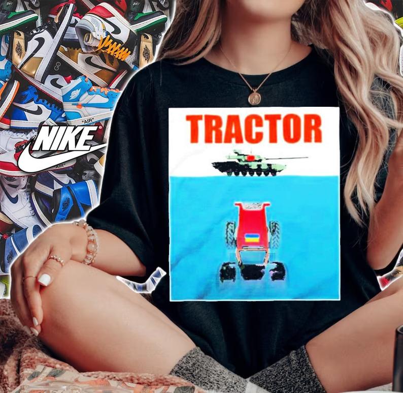 Jaws Tractor Pulling Tank I Stand With Ukraine Shirt t-shirt woman shirt