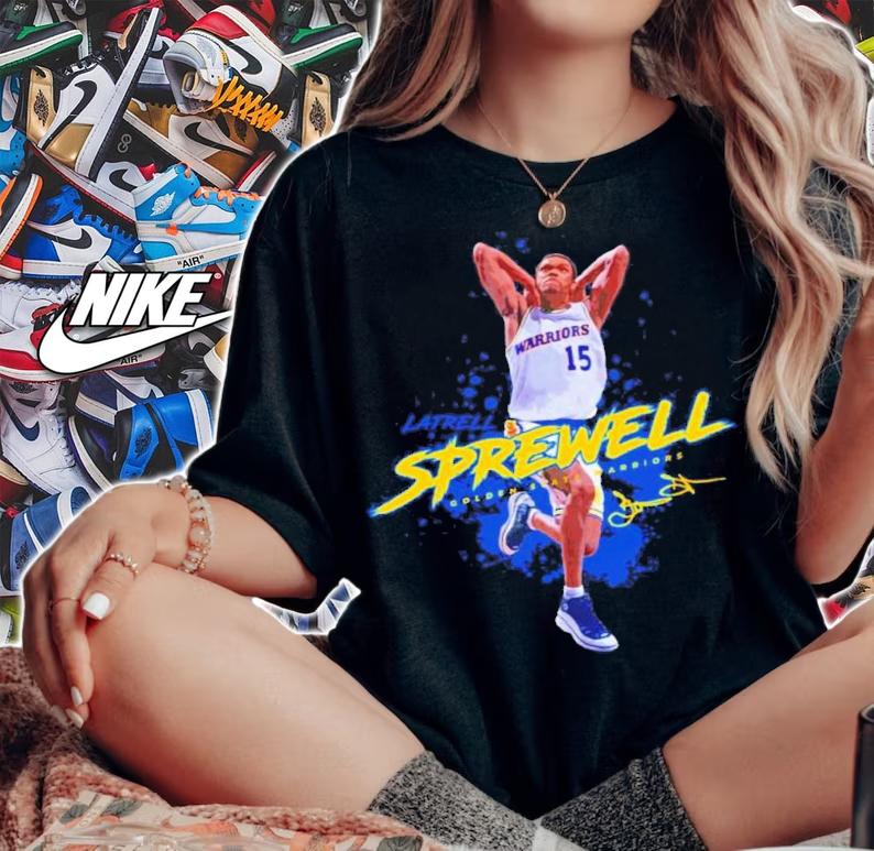 Latrell Sprewell Golden State Warrior Basketball Shirt t-shirt woman shirt