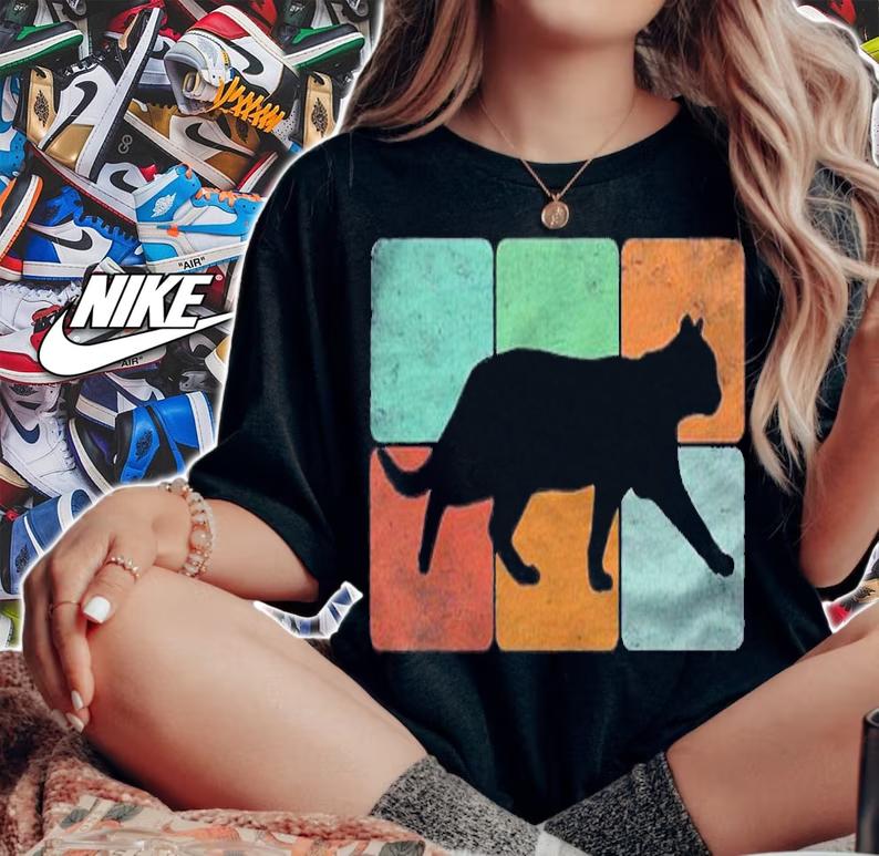 Retro Vintage Cat 3X2 60S 70S Dog Lover Costume Gift Shirt t-shirt woman shirt