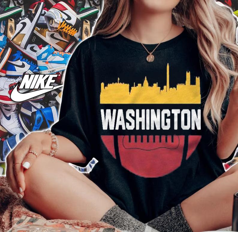 Vintage Downtown Washington Dc Skyline Football T-shirt t-shirt