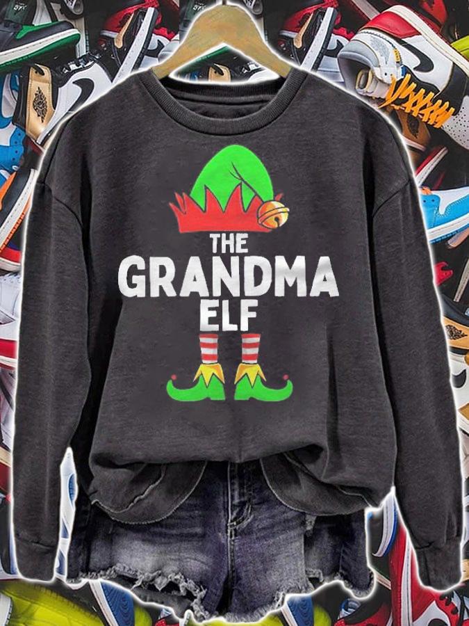 Grandma Elf Matching Family Christmas Women Shirt