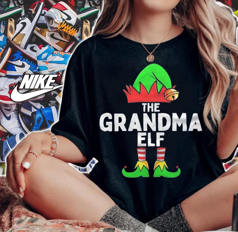 Grandma Elf Matching Family Christmas Women Shirt