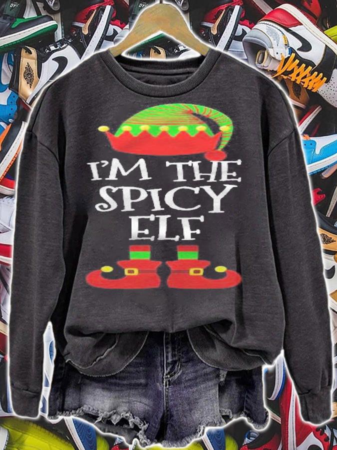 Im The Spicy Elf Christmas Xmas Funny Elf Group Costume T-shirt