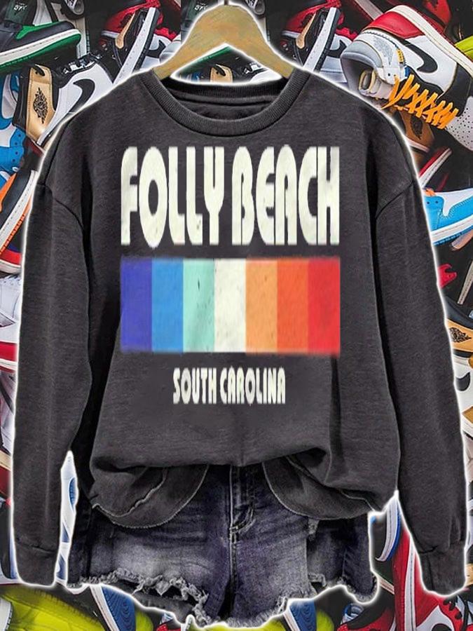 Folly Beach South Carolina Vintage 80S Style Shirt