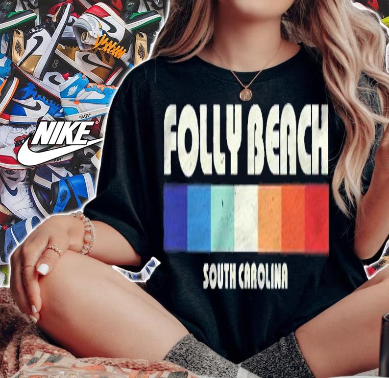 Folly Beach South Carolina Vintage 80S Style Shirt