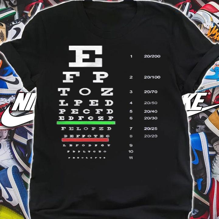 Snellen Eye Chart Test Ophthalmology Shirt