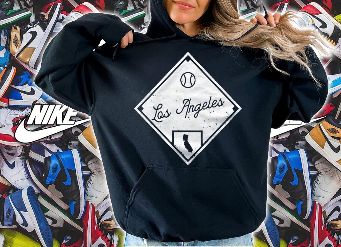 Los Angeles Baseball Fan California State Outline Shirt hoodie
