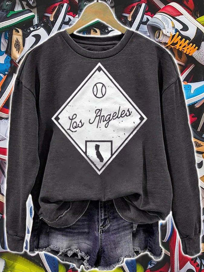 Los Angeles Baseball Fan California State Outline Shirt sweatshirt