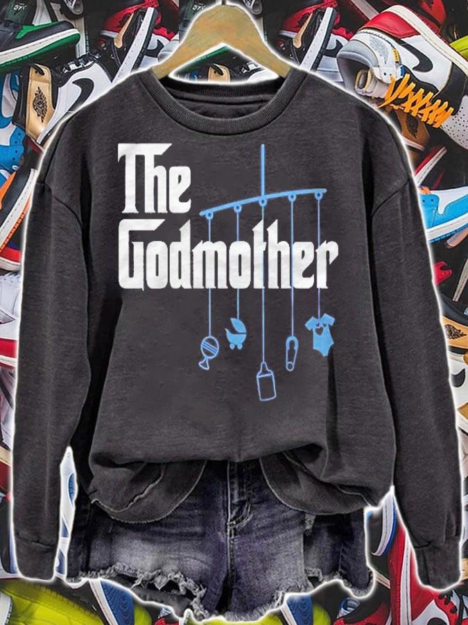 The Godmother Of New Baby Boy  Funny Pun Gift Premium Shirt sweatshirt