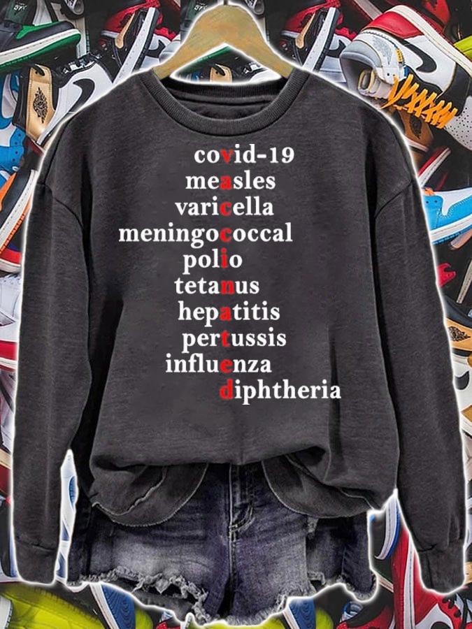 Vaccinated Covid-19 Measles Varicella Meningococcal Polio Tetanus Hepatitis Pertussis Influenza Diphtheria Shirt