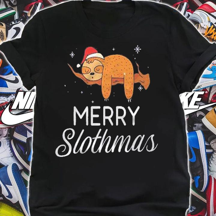Merry Slothmas Christmas Lazy Cute Sloth Shirt shirt
