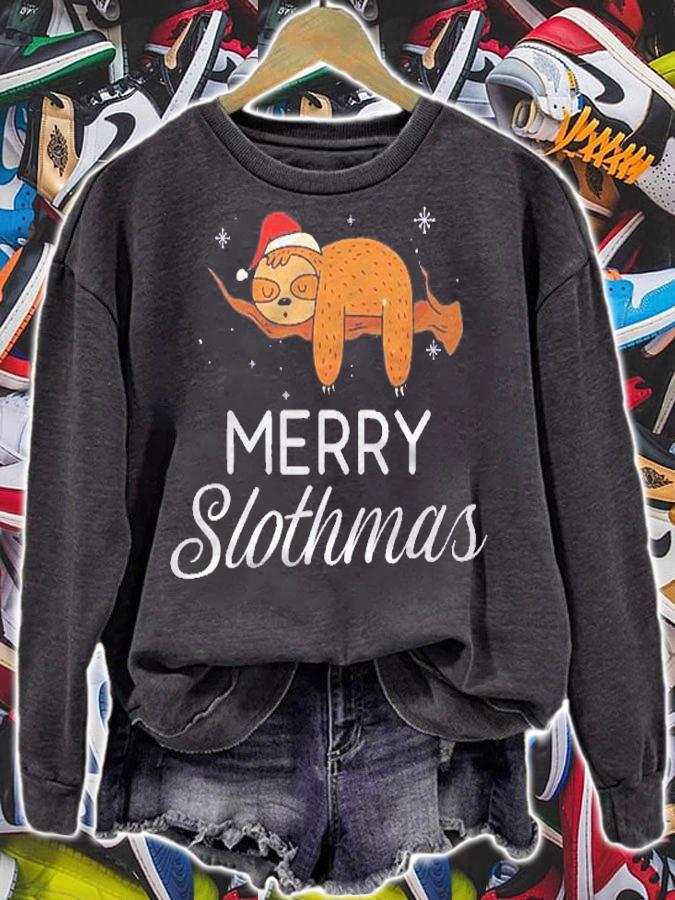 Merry Slothmas Christmas Lazy Cute Sloth Shirt sweatshirt